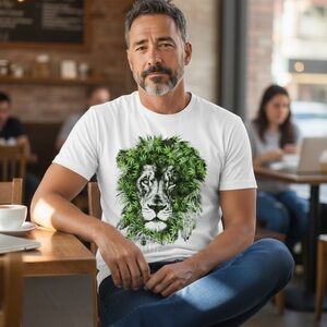 Rasta Empire Leaf Lion Tee Rastafarian Culture Short Sleeve T-Shirt Unisex Sz 1X